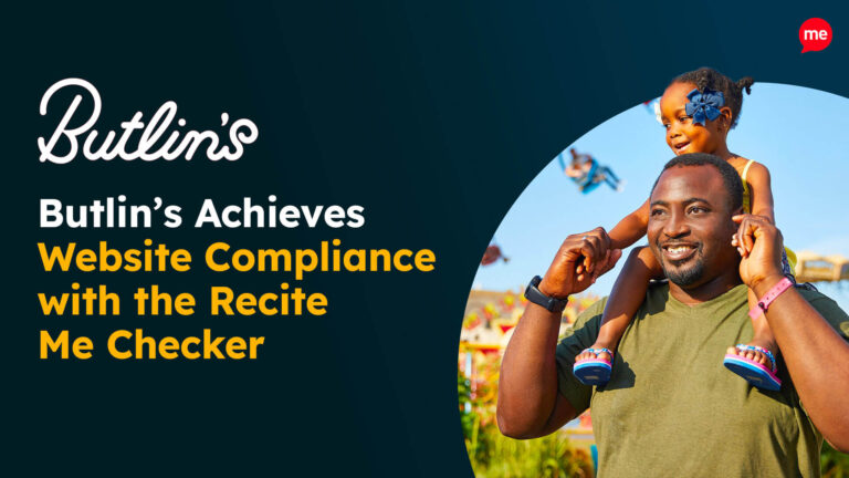 Butlin's Achieves website compliance with the Recite Me Checker.