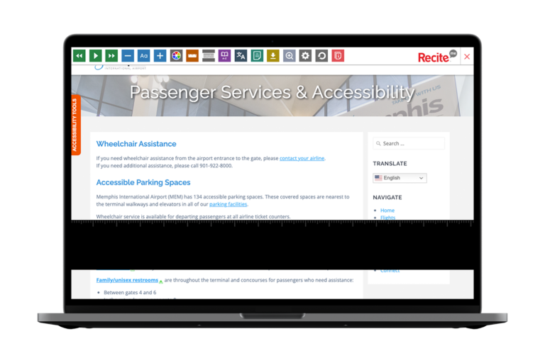 Laptop with screenshot of https://flymemphis.com/ website