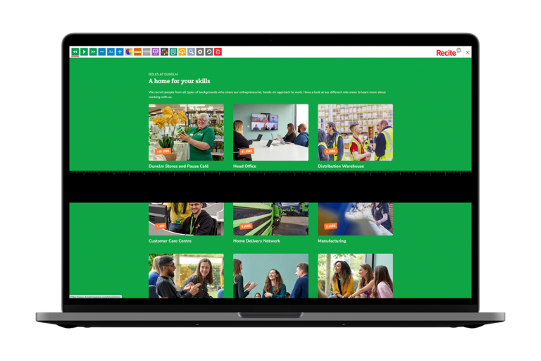 Laptop with Dunelm website using the Recite Me assistive toolbar